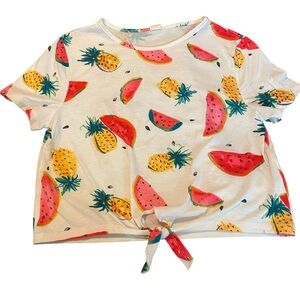 🦄3/$20🦄 SHEIN Short Sleeve Watermelon and Pineapple Fruit Shirt Size 11/12